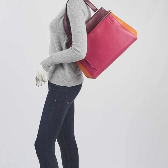 Celine Tri-Colored Smooth Calfskin Leather Medium Edge Bag - Picture 11 of 11